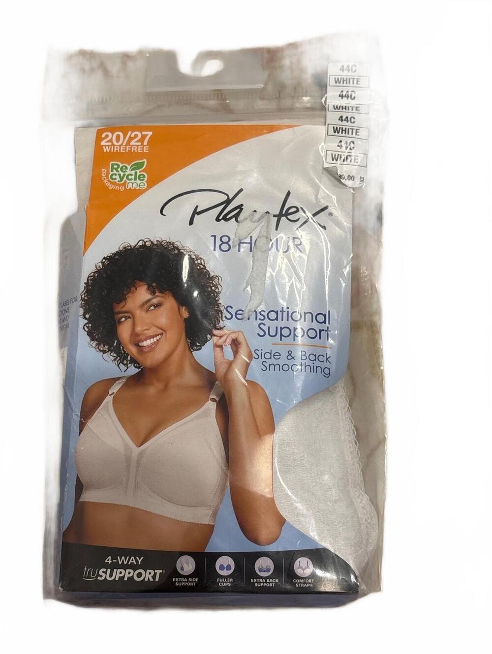 Playtex 18 Hour Sensational Support Wirefree Bra 44C White